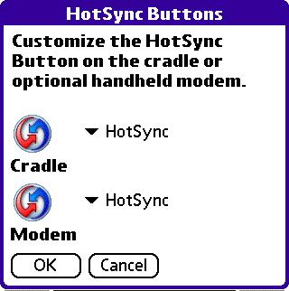 Managing Applications: Using the Applications Launcher To change the HotSync buttons preferences: 1. Tap the Home icon. Then tap the Prefs icon. 2.