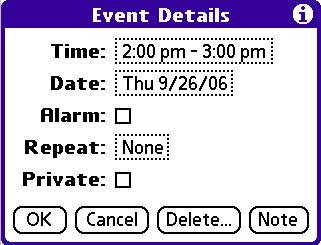 Basic Applications Overview: Scheduling Events Scheduling Repeating or Continuous Events The Repeat function lets you schedule events that recur at regular intervals or extend over a period of