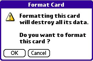 Using an Expansion Card: Using Card Info WARNING: Reformatting and expansion card will destroy its data. 6.