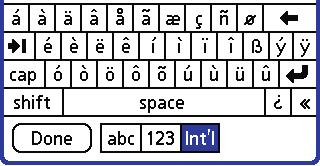 Entering Data: On-Screen Keyboards/Graffiti 2 Tap here to display the numeric keyboard Tap here to display the international keyboard 5.