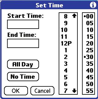Date Book: Scheduling Events To schedule a timed event for another date: 1.