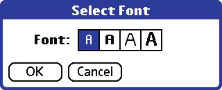 Performing Common Tasks: Choosing Fonts Choosing Fonts You can change the font style in all basic applications. You can choose a different font style for each application. To change the font style: 1.