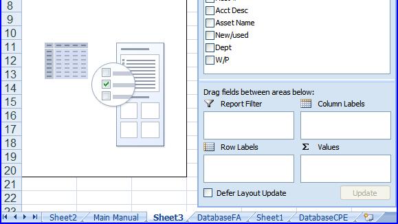 One of the advantages about a PivotTable is that the Report is separate from the data.