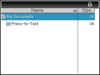 Working with Documents in Press-to-Test Mode When the handheld is in Press-to-Test mode, all folders and documents present on the handheld before you entered Press-to-Test mode are disabled.