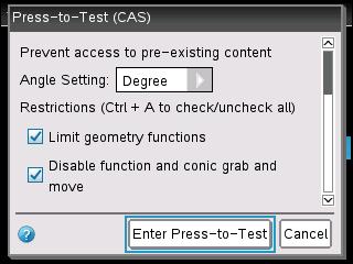 Select an Angle Setting 1. Press e as necessary to highlight the Angle Setting menu. 2. Press to display the list of angle units. Available units are: degree, radian, and gradian. 3.
