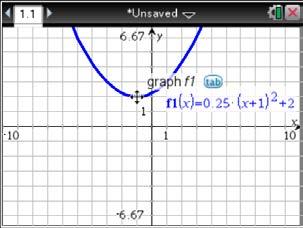 Use the arrow keys and/or the touchpad to manipulate the graph. 4. Press x to drop the graph in place. 5.