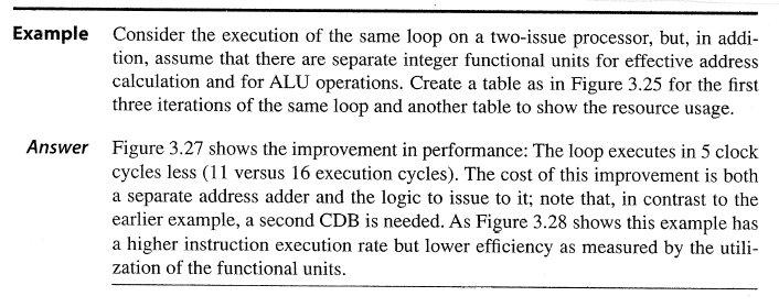 Multiple Instruction Issue with Dynamic Scheduling Example 3 rd Edition: Example on page 223 (Not in 4 th Edition) 1 2 3 4 5 6 Assumptions: The same loop in previous example On restricted 2-way