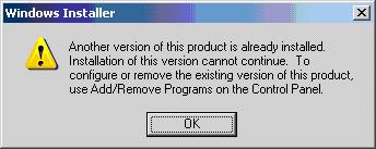 NOTE: If you have not removed a previous version of the Provider, the following message pops up. Click OK to end installation.