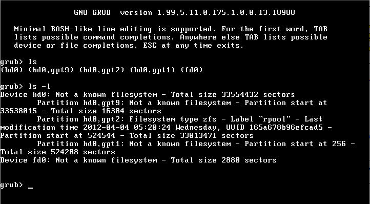Note - GRUB counts the drive numbers from zero, regardless of their type and does not distinguish between Integrated