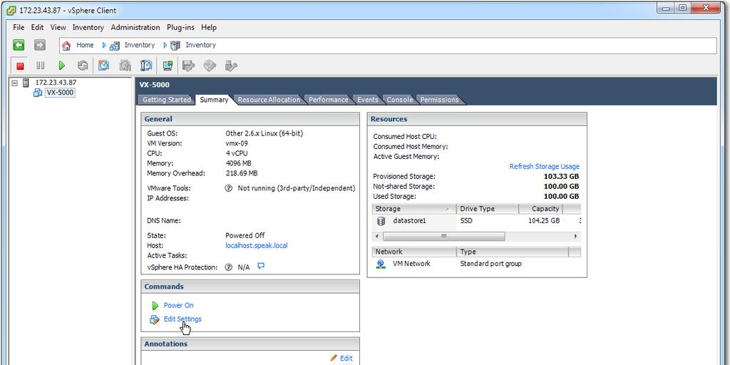 Configuring the Adapter 1 Log into the vsphere client a Select the