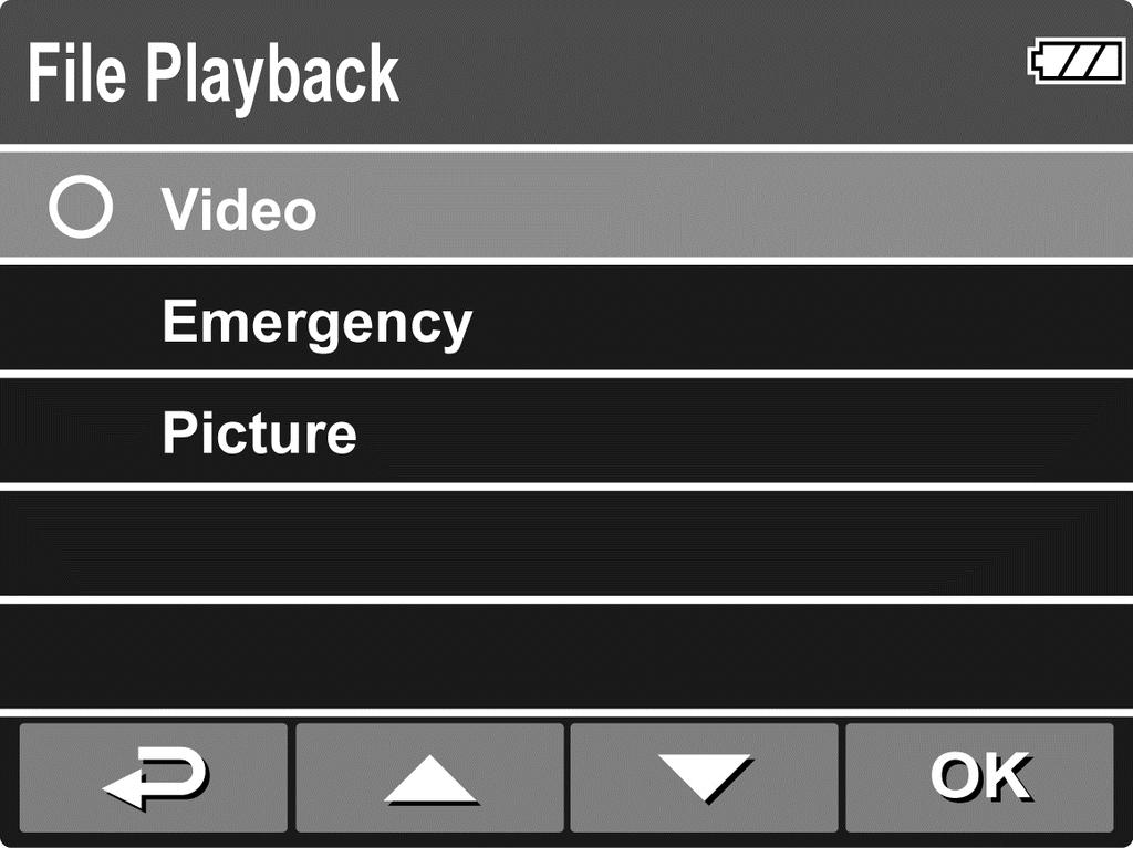 3.2 Playback Videos and Photos 1. If recording is in progress, press the button to stop recording. The standby screen is displayed. 2. Press the button to enter the OSD menu. 3.
