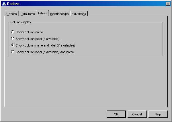 Creating a SAS Information Map 4 Insert Data Sources 25 Set Application Options SAS Information Map Studio enables you to set application usage preferences in the Options dialog box.