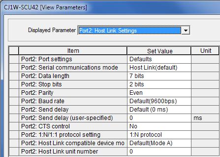 4 The setting items of Port2: Host Link Settings are listed as shown in the figure on the right.