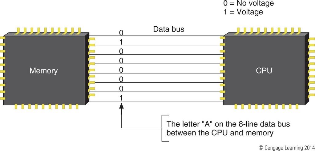 Figure 4-16 A data bus has traces or lines that carry