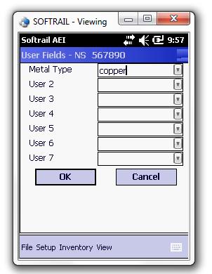 Figure 23 - User Fields Dialog To display the keyboard, tap the white keyboard icon in the bottom right corner. Tapping this icon a second time will cause the keyboard to disappear.
