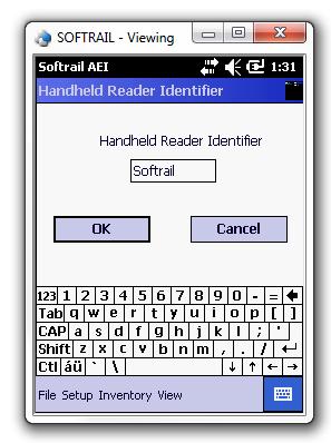 Figure 33 - Portable Reader Identifier Dialog 5.6.
