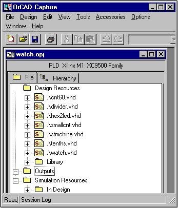 OrCAD Tutorial Figure 1-9 OrCAD Express synthesis 1. Invoke Express as follows. Windows NT users, double-click on the Express icon in the OrCAD program group.