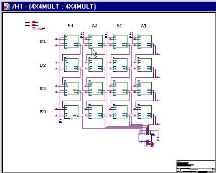 OrCAD/ModelSim Tutorial for CPLDs Figure 1-16 4 x 4 mult schematic This provides the functionality of the amult block.