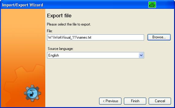 csv Precondition A robot controller has been added and set as active. Procedure 1. Select the menu sequence File > Import / Export. The Import/Export Wizard window is opened. 2.
