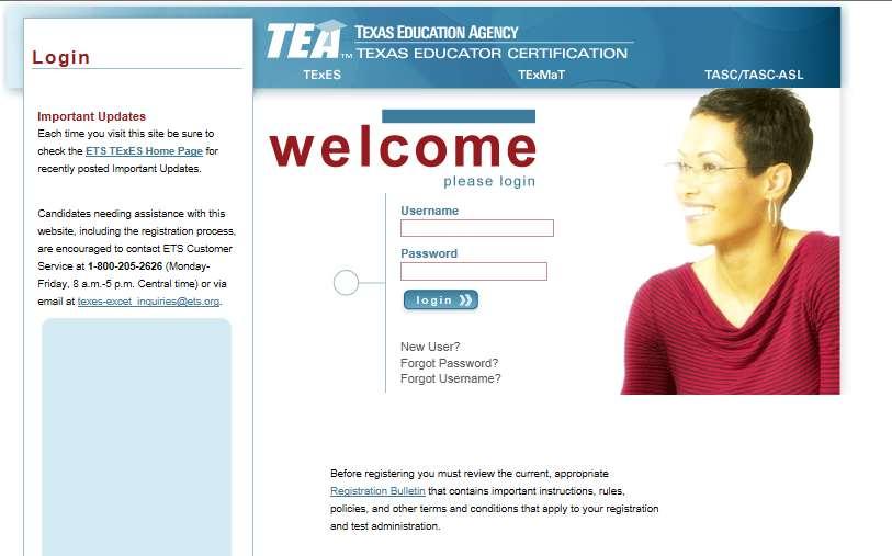Registering for Certification Exams STEP 1: You will need to access the ETS Testing website (http://texes.ets.