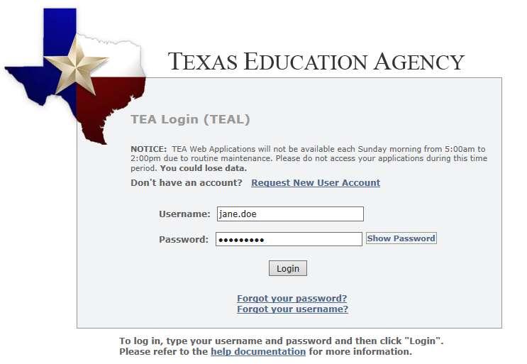 STEP 3: Enter the user name and password you received from TEAL emails or TEAL Administrator. Click Login.