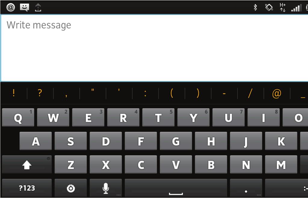 Typing text You can select from a number of keyboards and input methods to type text containing letters, numbers and other characters.