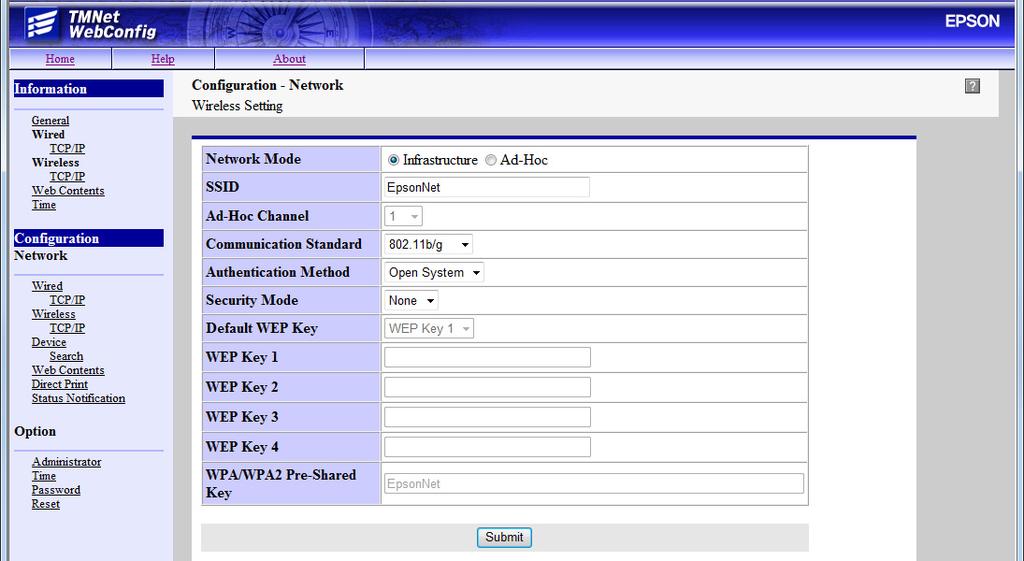 Chapter 3 Application Development Information Wireless Setting You can make settings for a wireless LAN network when the optional wireless LAN cable set (OT- WL01) is used.