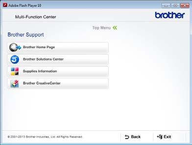 General information Accessing Brother Support (Windows ) 1 You can find all the contacts you will need, such as web support (Brother Solutions Center) on the CD-ROM.