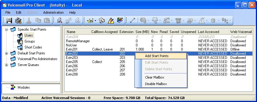 5.10.1 Users / Groups When you click on Users or Groups in the left-hand navigation pane, the right-hand pane displays information about the user or group mailboxes.