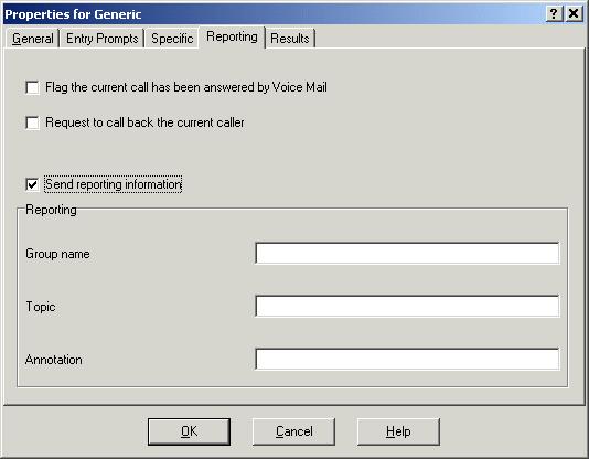 Actions: Standard Action Tabs 6.3.4 Reporting The Reporting tab provides information that is then used by other IP Office applications that can report of calls that use an voicemail call flow.