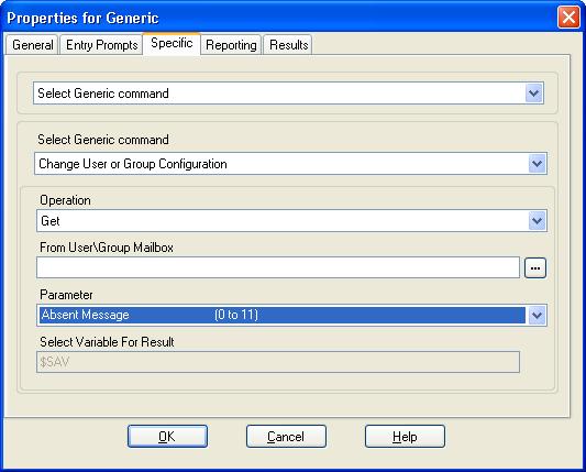 6.4.1.3 Change User or Group Configuration This Generic action option allows you to create generic commands that either get or set the value of configuration settings in the IP Office system.