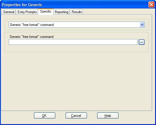 6.4.1.7 Generic Free Format Command This Generic action option allows the direct entry of generic commands.