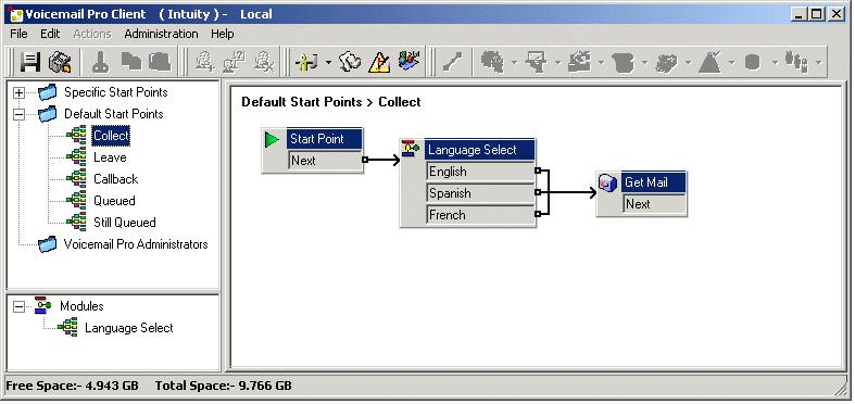 A step by step example that illustrates how to use the Select System Prompt action is provided here. The Select System Prompt action changes the default language prompts but not any custom prompts.