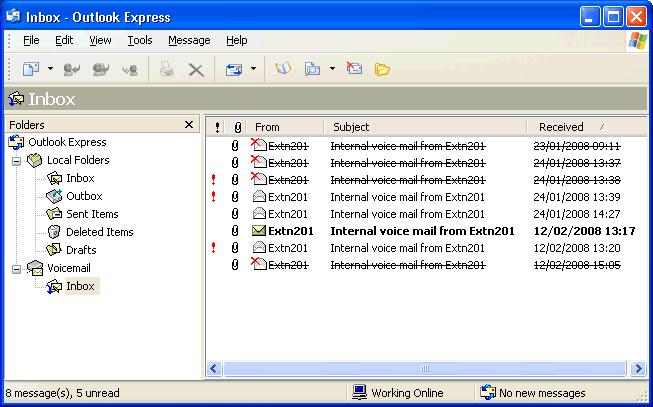 Mailbox Access Controls: UMS Web Voicemail 8.7 UMS IMAP Most email clients that support IMAP display IMAP messages in a separate folder.