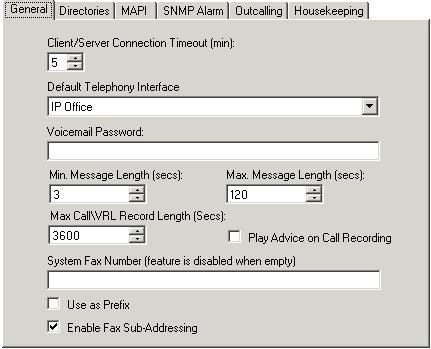 9.5.2 Setting the VoiceMail Pro System Fax Number The System Fax Number is used to: Enable fax detection. By default fax detection is not enabled when is first installed.