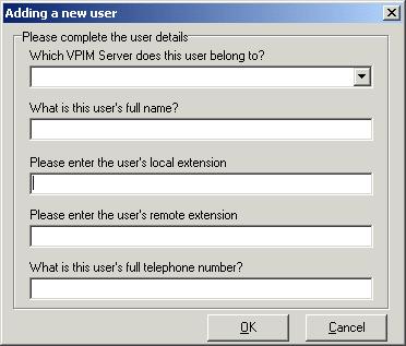 Appendix: Installing Networked Messaging (VPNM) To add a user to VPNM server: 1. In the Users for VPNM Server(s) section, click Add. The Adding a new user window opens. 2. Enter details for the user.