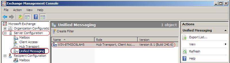 Installing : UMS Web Services Having enabled the Unified Messaging role on the Exchange Server, the role can be configured and enabled for the mailboxes.