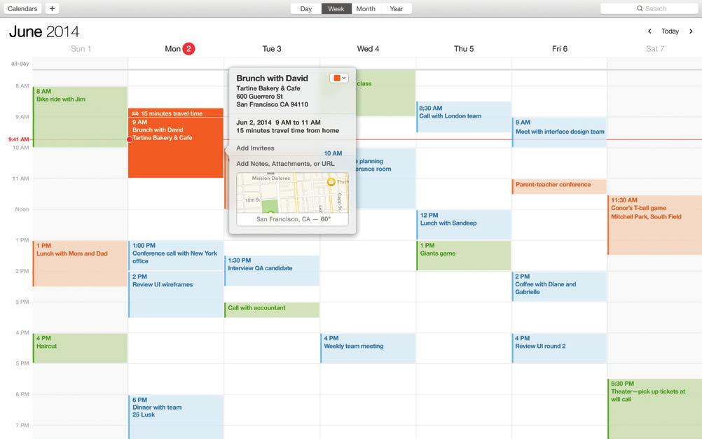 Calendar Keep track of your busy schedule with Calendar. You can create separate calendars one for home, another for school, and a third for work.