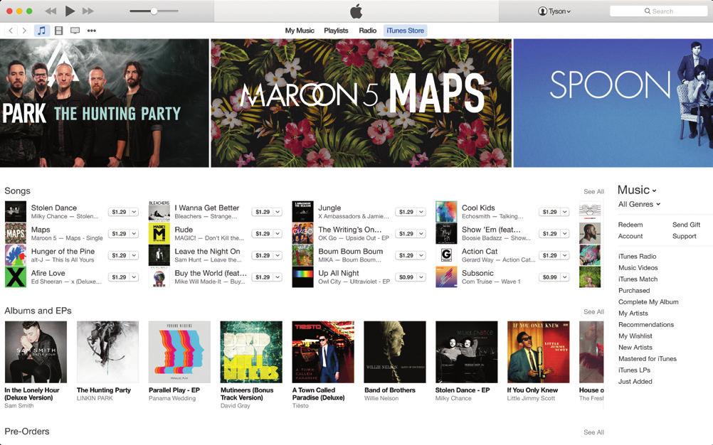 itunes itunes makes it easy to enjoy your favorite music, movies, TV shows, and more on your Mac.
