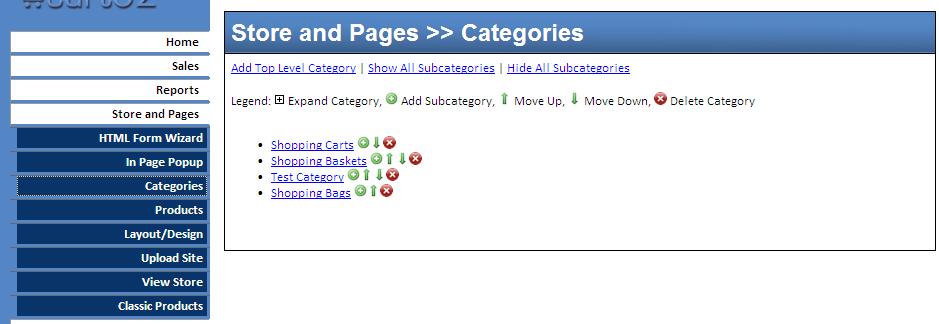 Categories All controls for Categories can be found in the Categories sub-category. This includes the controls to add, edit, and delete categories or subcategories.