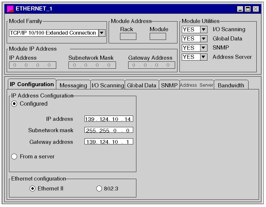 Start Communication with Unity Pro Configuring the IP Address of the Ethernet Controller General Description The IP configuration tab enables you to configure the IP address settings.