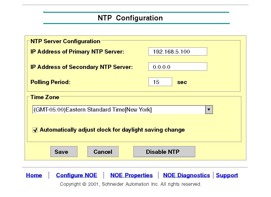 Embedded Web Pages Configuring the Time Synchronization Service Configuring the Time Service You must use the module s embedded Web page to configure the time service.