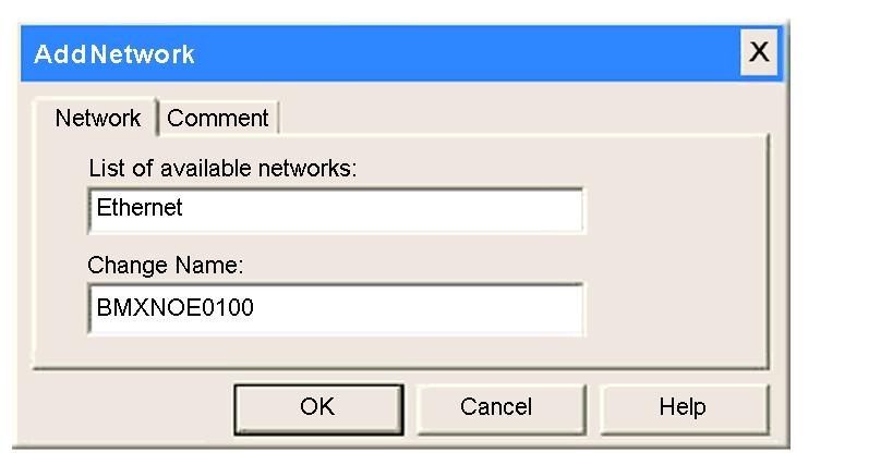 select the New Network option.