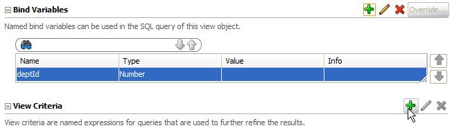 In the Edit View Criteria editor, provide a meaningful name for the new criteria and press the Add Item button.