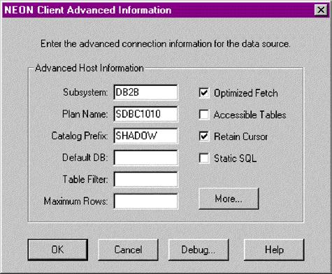 Figure 32. Adanced Information Screen 4. Click More. The system displays the following screen: Figure 33.