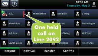 Swipe to switch between Lines view and the Idle Browser (if available). If your phone has calls, the phone line indicates the number of calls you have, and if they re active or held.