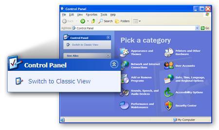 2. Click Switch to Classic View in the top