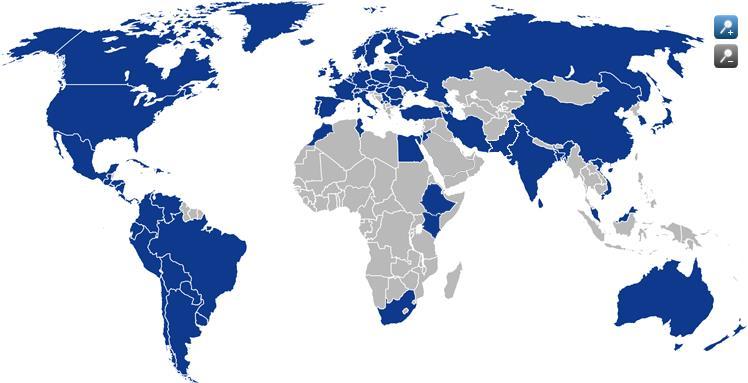 WORLD-WIDE COVERAGE Countries covered by Member Boards (51 Member Boards covering 74 countries, representing over 90% of the world-wide GDP) and Global Exam