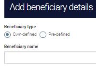 In the top navigation menu select Beneficiaries and Add beneficiaries.