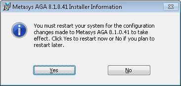 Figure 12: Restart Computer Prompt Important: If you have completed a new installation or have upgraded to a major release, you must license